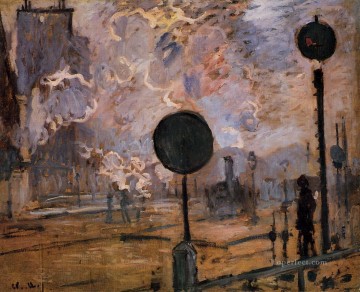  Lazare Pintura al %C3%B3leo - Exterior de la estación Saint Lazare, también conocida como The Signal Claude Monet